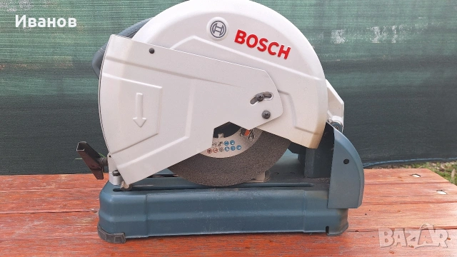 Отрезна машина за метал Bosch зедно с 18 диска и остатъчна гаранция, снимка 2 - Други машини и части - 53409726