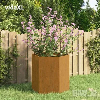 vidaXL Кашпа, ръждиво, 40x40x45 см, кортенова стомана(SKU:823674), снимка 2 - Други - 48759089