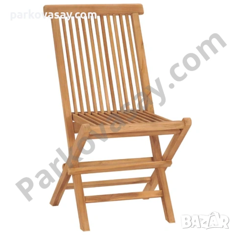 Сгъваеми градински столове тиково дърво масив, снимка 6 - Градински мебели, декорация  - 54163324