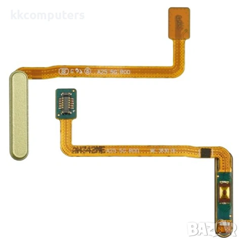 Лентов кабел за SAMSUNG A256 Galaxy A25 с бутон за включване, жълт сензор FingerPrint