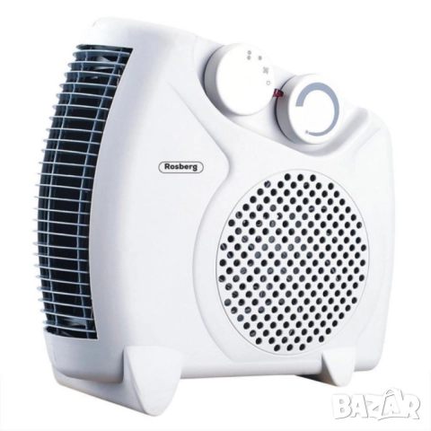 Отоплителна вентилаторна печка Rosberg – 2000W, черен/бял, снимка 5 - Друга електроника - 51852377