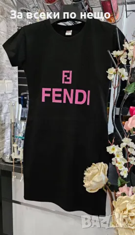 Guess👗Dolce&Gabbana👗Fendi👗Nike👗Calvin Klein Дамска Черна Рокля С Къс Ръкав Код D2403, снимка 5 - Рокли - 50044230