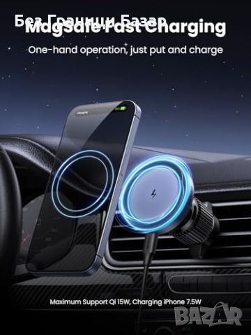 Ново Безжично Зарядно за Кола UGREEN MagSafe 15W за Айфон iPhone, снимка 2 - Аксесоари за Apple - 45660737