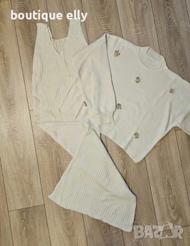 дамски комплект рокля с пуловер в 4 цвята, снимка 2 - Рокли - 52643585