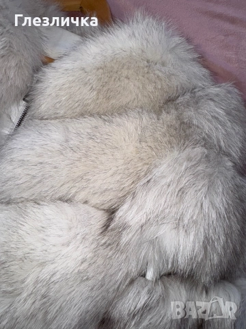 Бял кожух от лисица , нов, снимка 3 - Якета - 52979776