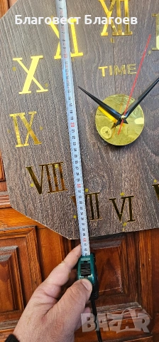 Голям 40 см ръчно изработен стенен часовник, снимка 5 - Декорация за дома - 53862783
