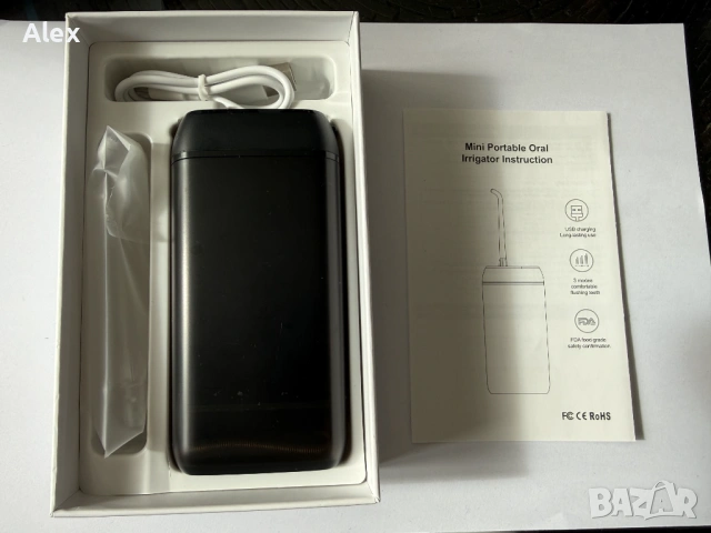 Преносим орален иригатор, 3 режима, 1200 пулс/мин, 140 мл, черен, снимка 3 - Други - 53753863