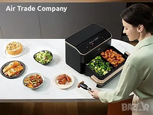 Фритюрник с горещ въздух Cosori Dual Blaze TwinFry Еър фрайър CAF-TF101S, 10L, снимка 8 - Фритюрници - 51674644