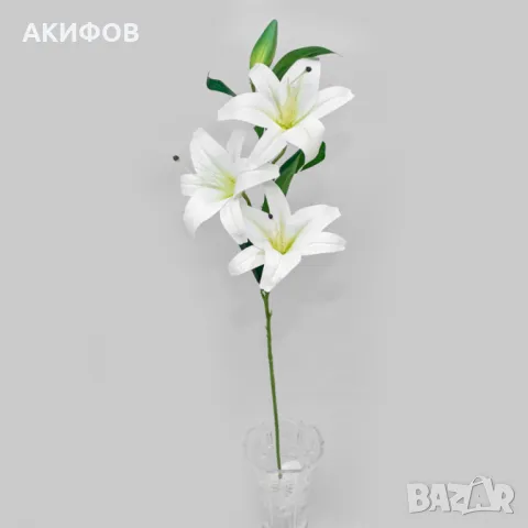 Изкуствени стръкове с лилии, снимка 3 - Градински цветя и растения - 50309551