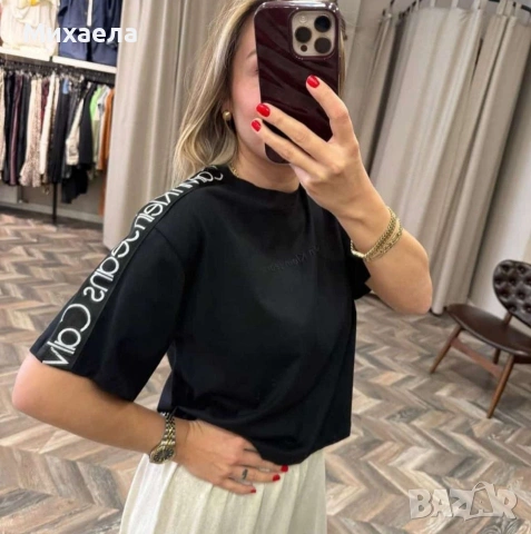 Дамски памучни тениски CK - два цвята - 20€, снимка 4 - Тениски - 54075662