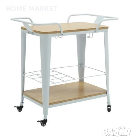 Помощна бар количка Реликс - цвят бял-натурал  Помощна бар количка от любимата серия Реликс, 