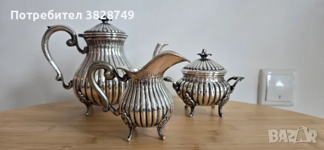 Италянски сребърен сервиз за кафе и чай, снимка 2 - Сервизи - 49621644