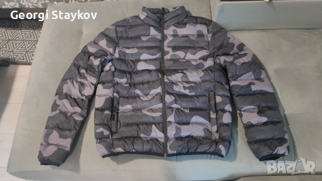 Мъжко зимно яке Kangaroo Poo - размер L - черен камуфлаж 