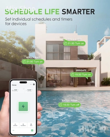 Нов GreenSun Connected Plug – Водоустойчив контакт за програматор на открито, снимка 5 - Друга електроника - 53971924