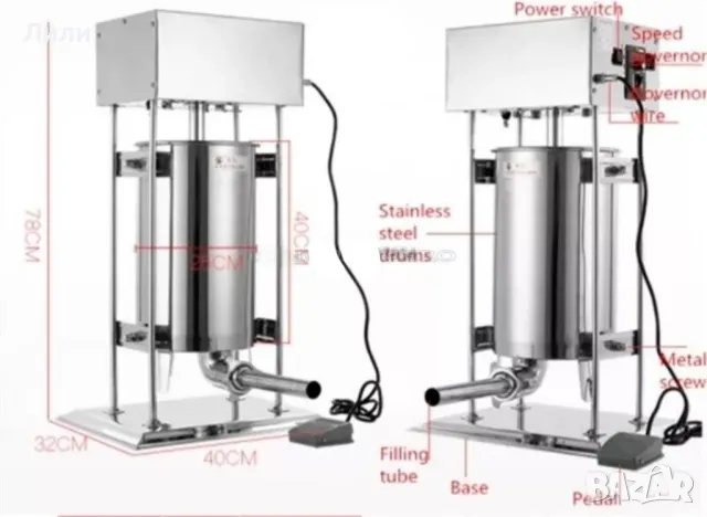 Пълначна машина 12 Литра - за кайма, суджук, наденица (Електрическа), снимка 2 - Домашни продукти - 47080936