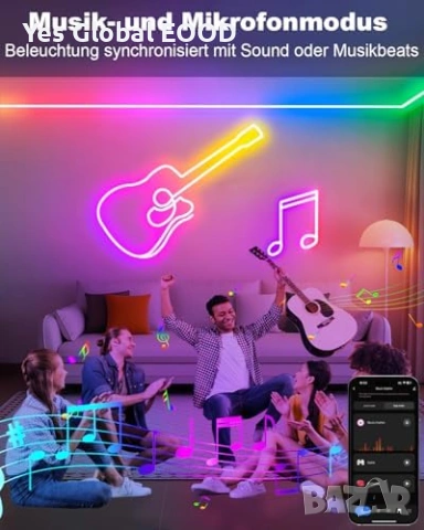 Smart Neon LED лента 10 м RGB IC с Alexa и Google, снимка 5 - Лед осветление - 53416562