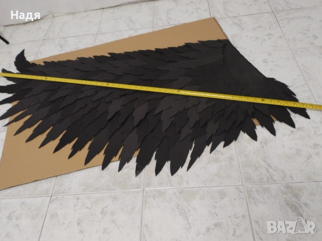 Черни ангелски крила за танци,модни сесии,фотосесия, снимка 4 - Декорация - 51780128
