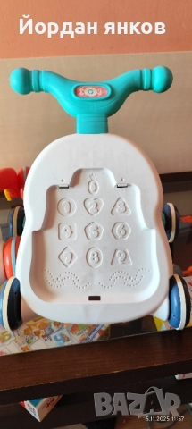 Активна проходилка 4-в-1 Clementoni Sapientino ABC (Тюркоаз) – с музика и телефон!, снимка 2 - Детски велосипеди, триколки и коли - 52428402