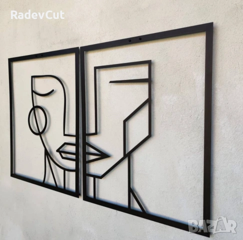 Метална стенна декорация - “Тя и той”, снимка 2 - Декорация за дома - 54065991