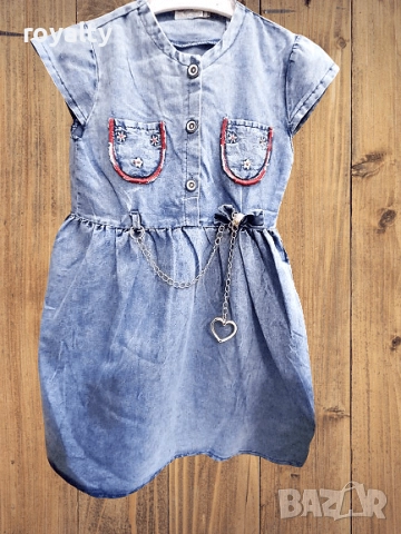 Детска дънкена рокля, снимка 2 - Детски комплекти - 52142571