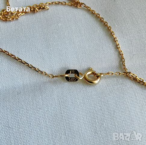 Златно колие със седефена детелина Van Cleef & Arpels VCA Gold Alhambra, снимка 4 - Колиета, медальони, синджири - 45312403