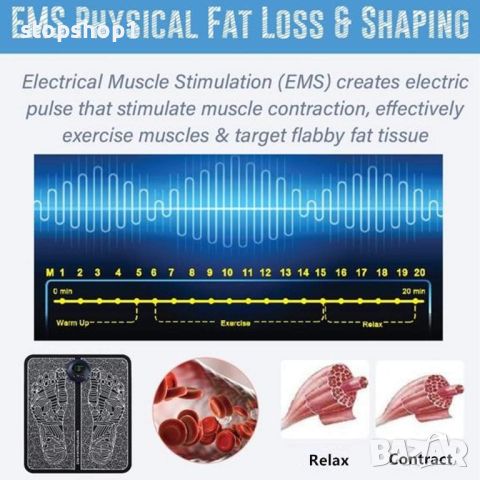 Goodtar EMS Масажор за крака USB акумулаторен електрически масажор за стимулация на крака, 6 режима,, снимка 8 - Масажори - 46679444