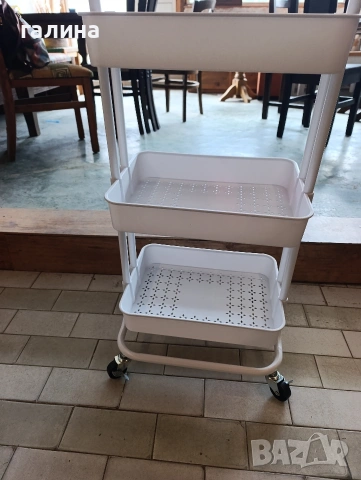 ,Практична триетажна количка с метални колела и стопери, снимка 7 - Други - 54223083