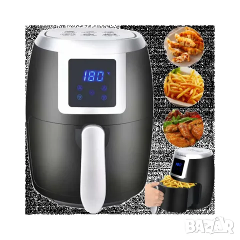 Еър фрайър Lexical Airfryer LAF-3003 , 2L, 1200W, черен, снимка 7 - Уреди за готвене на пара - 49173053