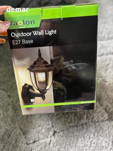 Външна стенна лампа със сензор за движение, регулируема PIR охранителна лампа, без крушка, снимка 8 - Лампи за стена - 53783749