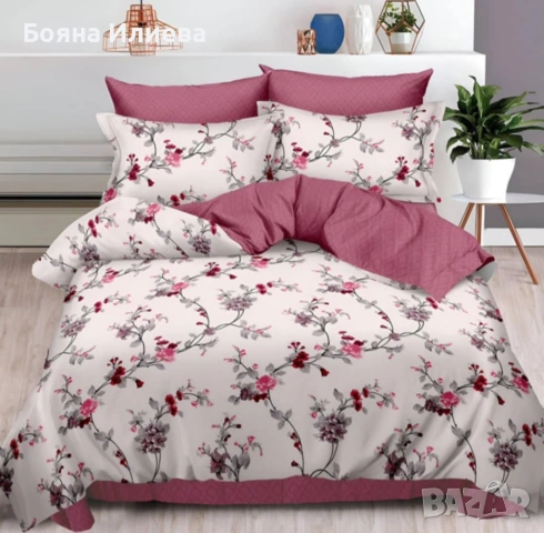 Луксозни двулицеви спални комплекти 6 части с ластик, снимка 2 - Спално бельо - 53357071