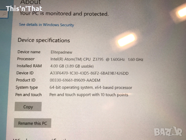 Оригинален таблет HP Elitepad 1000 G2, снимка 4 - Таблети - 53393544