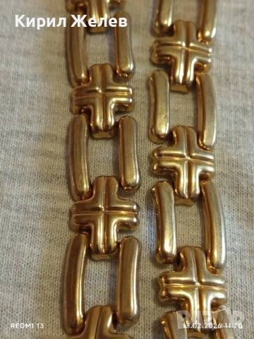 Винтидж златист ланец плетка тип ПАНТЪР много красив перфектно състояние 51915, снимка 6 - Колиета, медальони, синджири - 53463630