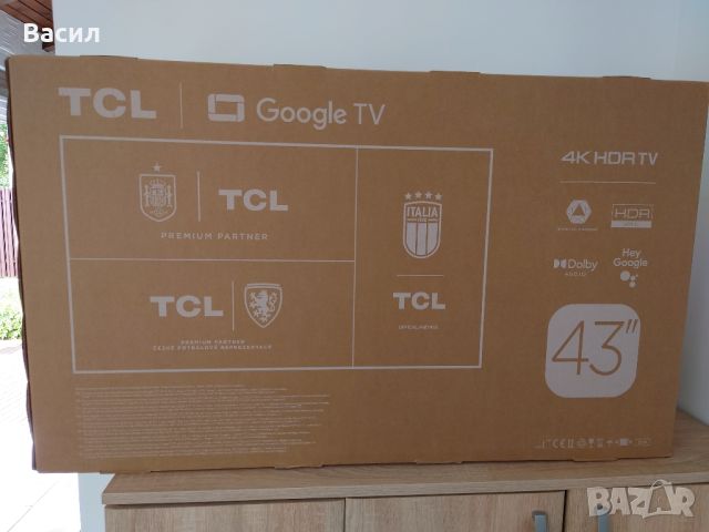 Нов 43 инчов смарт телевизор TCL 4K Ultra HD LED, снимка 1 - Телевизори - 46024244