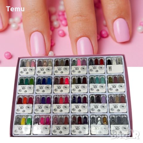 Комплект маникюри - разкошни изкуствени нокти в различни цветове в елегантна дамска кутия, снимка 1 - Продукти за маникюр - 46409973