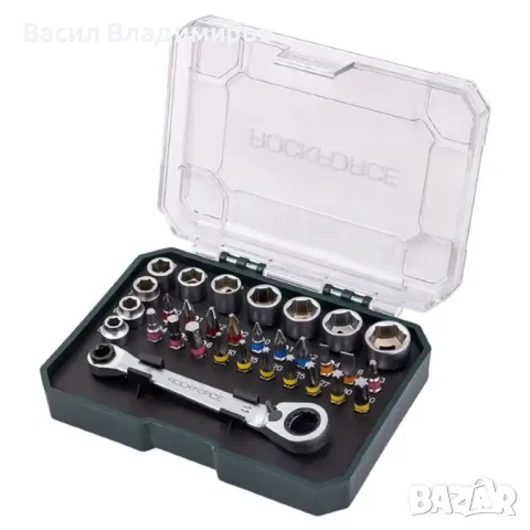 МИНИ ГЕДОРЕ 31 ЧАСТИ 1/4'' ROCKFORCE, снимка 7 - Куфари с инструменти - 50410521