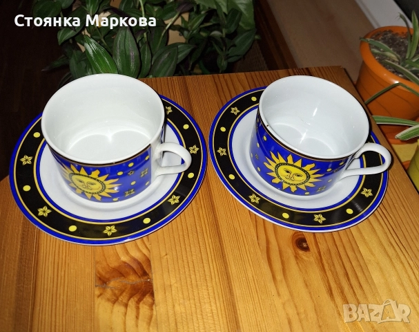 Порцеланови чашки с чинийки за кафе и чай, снимка 2 - Чаши - 52697772