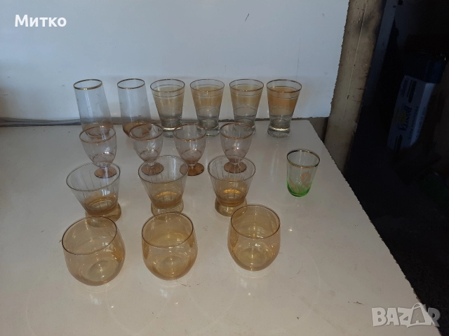 Ретро тънкостенни стъклени чаши за вода и алкохол, снимка 2 - Колекции - 52857126