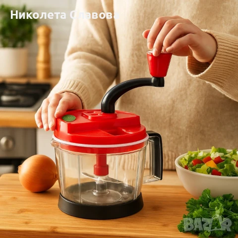 Мултифункционален кухненски чопър 2L – Смила, нарязва и миксира само с едно завъртане, снимка 1