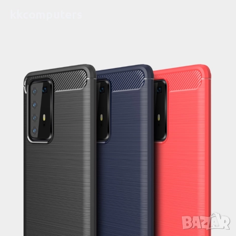 Huawei P40 Pro Удароустойчив Carbon Fiber Калъф и Протектор, снимка 12 - Резервни части за телефони - 51860686