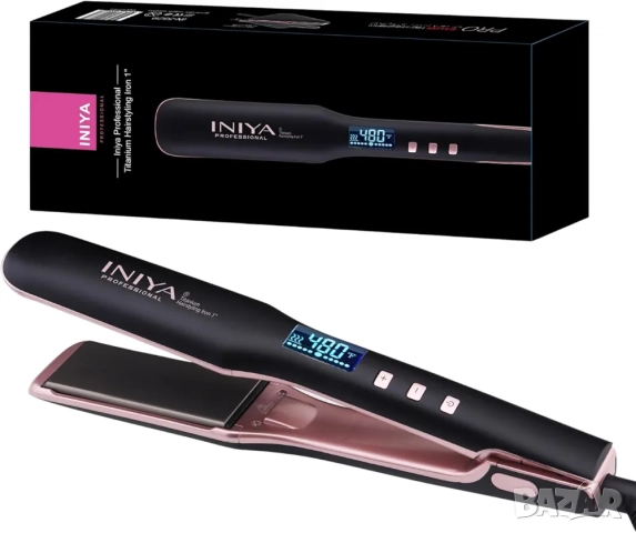 Професионална преса за коса Iniya Titanium Professional с титаниеви плочи, 250°C