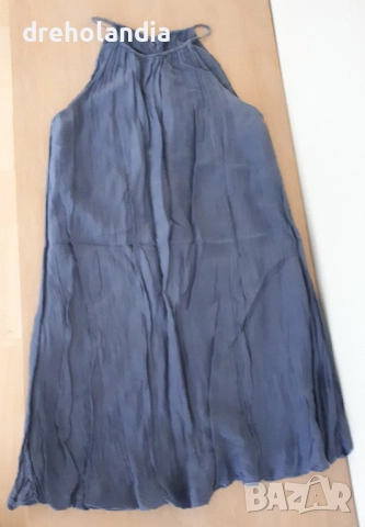 Синя копринена туника / рокля - S