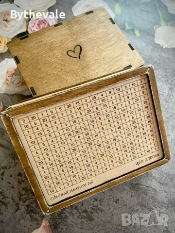 Дървена касичка с цел  Персонализирана кутия за спестявания с гравиране, снимка 4 - Други - 53868669