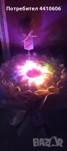 Светещ букет от рози LED – уникален подарък за жена, снимка 8 - Декорация за дома - 53727702