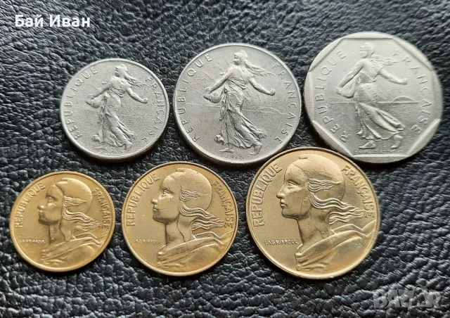 Сет монети 5 , 10 и 20 сантима ,  1/2 , 1 и 2 франка - франция  /2/ - хит цена !, снимка 8 - Нумизматика и бонистика - 49646186