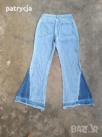 дамски данки с широки крачоли винтидж 90s М, снимка 2 - Дънки - 53449025