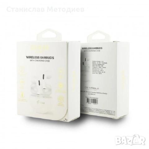 Слушалки GUESS TWS SMALL ROUND SCRIPT PRINT, снимка 4 - Bluetooth слушалки - 53098122