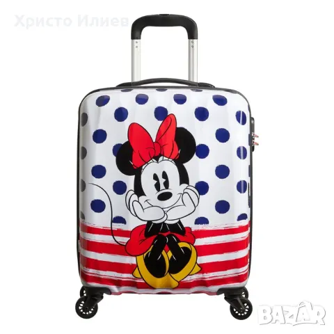 Твърд куфар Спинер American Tourister на 4 колела Disney 55 см ръчен багаж Minnie Mouse