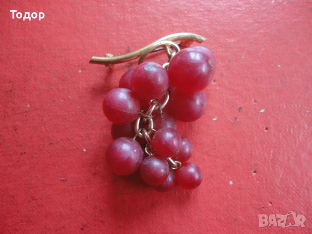 Позлатена брошка грозде , снимка 2 - Други - 46407826