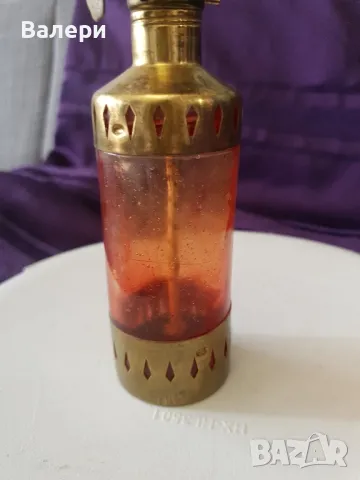 Газова Лампа Червено Стъкло , снимка 3 - Антикварни и старинни предмети - 49975689