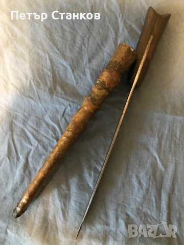 Стар овчарски нож с кания, каракулак, снимка 5 - Антикварни и старинни предмети - 54025590